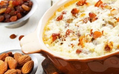 Arroz con almendras y pasitas