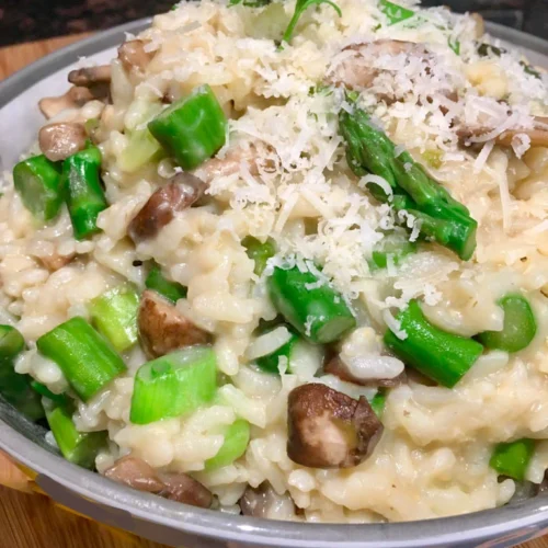Arroz con Esparragos y Hongos