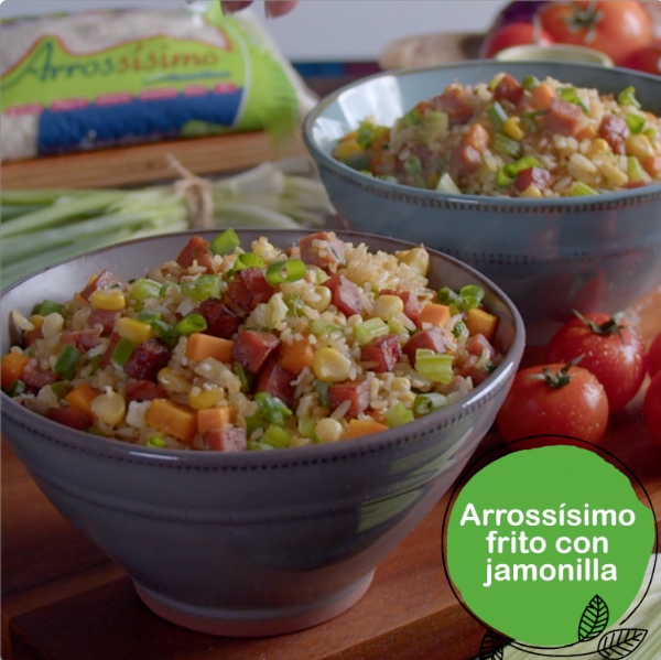Arroz frito con jamonilla