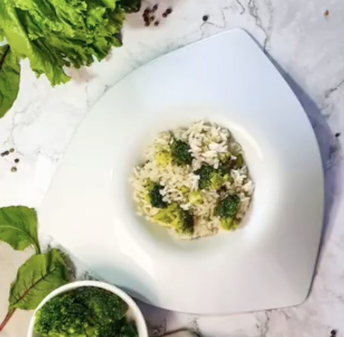 Arroz con brócoli y jenjibre