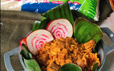 Arroz criollo con cerdo y cerveza