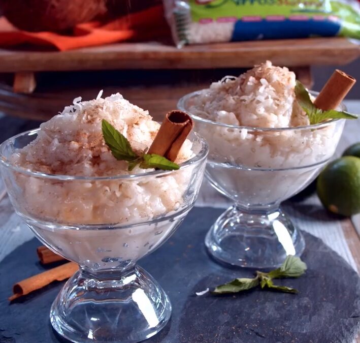Arroz con leche y coco
