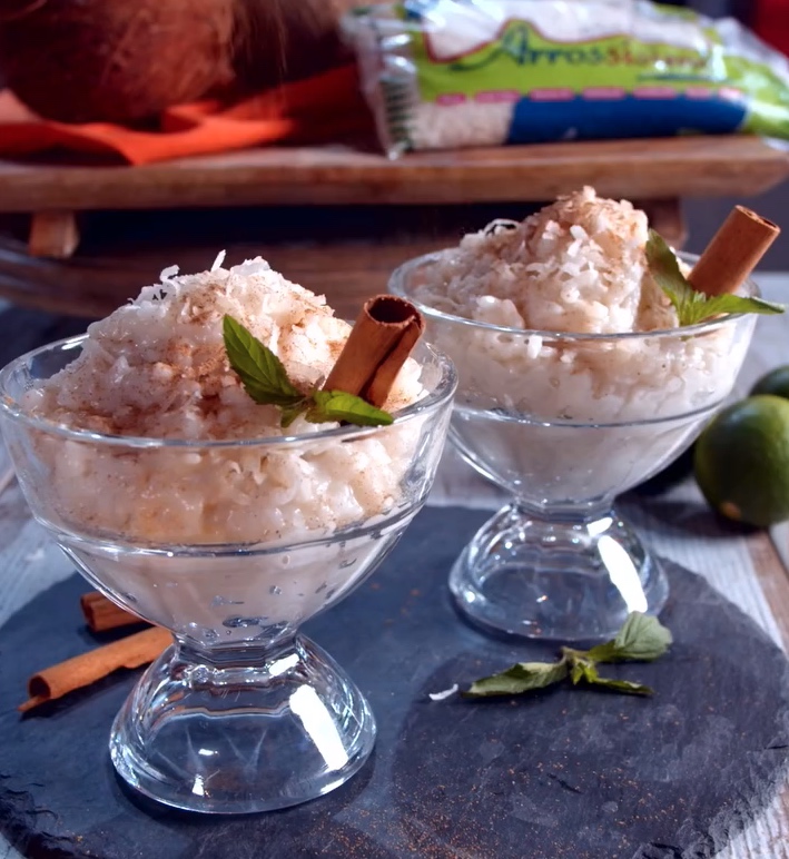 Arroz con leche y coco