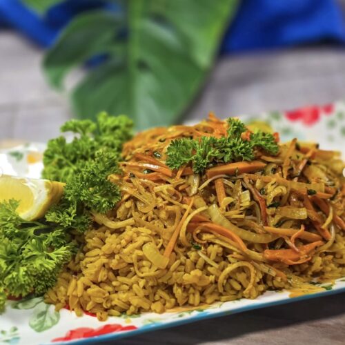 Arroz con Surimi y Vegetales