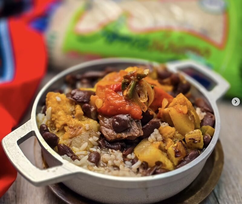 Arrossísimo fortificado rabito de cerdo y poroto