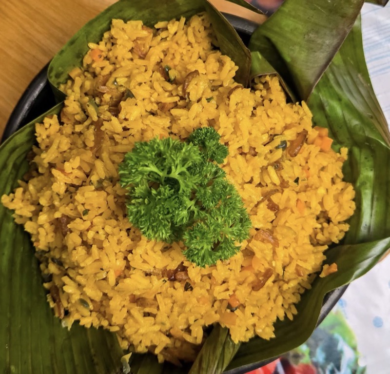 Arrossísimo con camaroncitos deshidratados