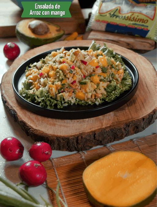Ensalada de arroz con mango